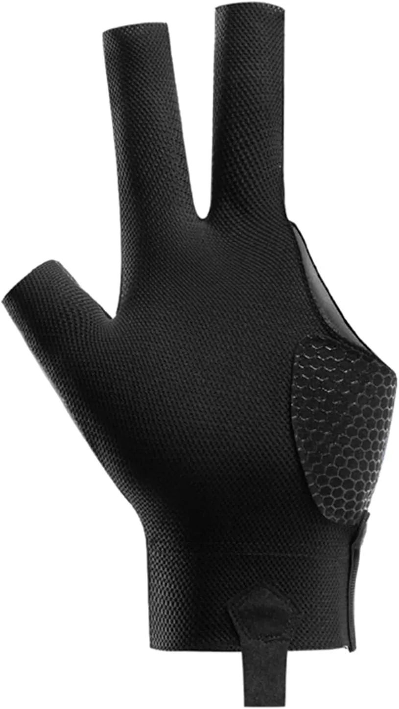 3 Fingers Billiard Gloves Unisex Left Hand Non Slip Breathable Durable Obstacle Billiards Pool Single Gloves Snooker Sports Hand Wear Accessory