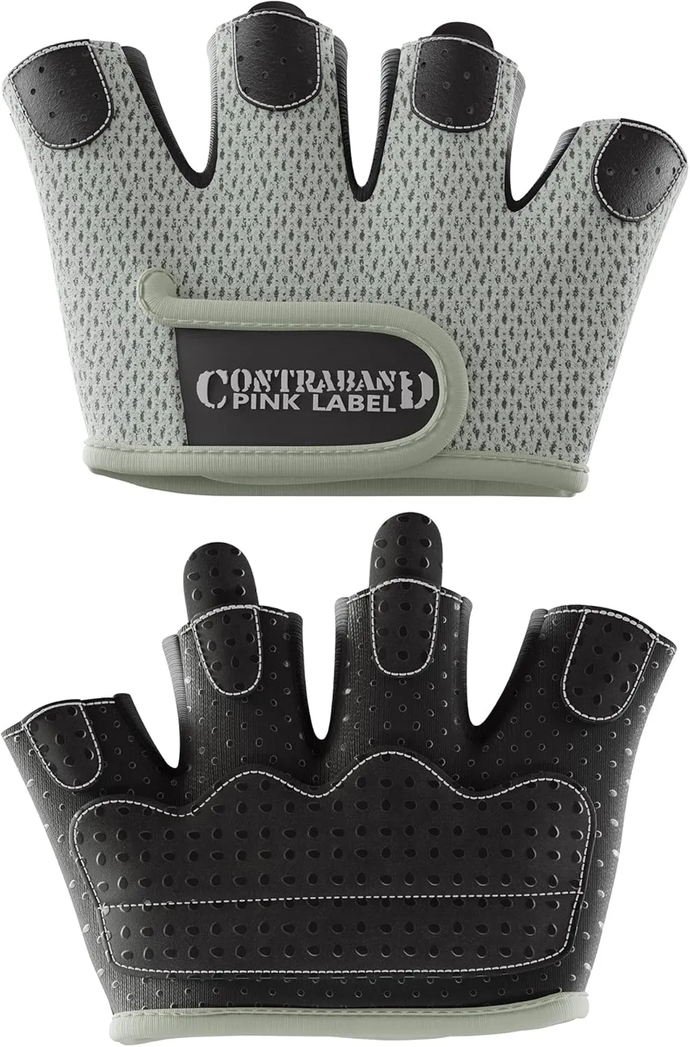 5537 Womens Micro Weight Lifting Gloves w/Grip-Lock Silicone Padding (Pair) - Minimalist Half Gloves - Apple Watch Friendly