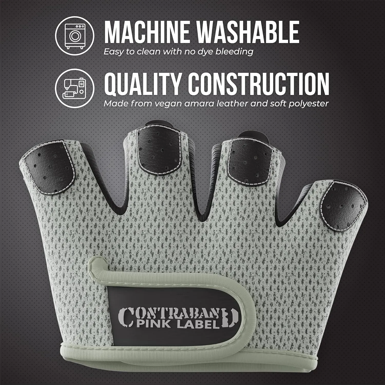 5537 Womens Micro Weight Lifting Gloves w/Grip-Lock Silicone Padding (Pair) - Minimalist Half Gloves - Apple Watch Friendly