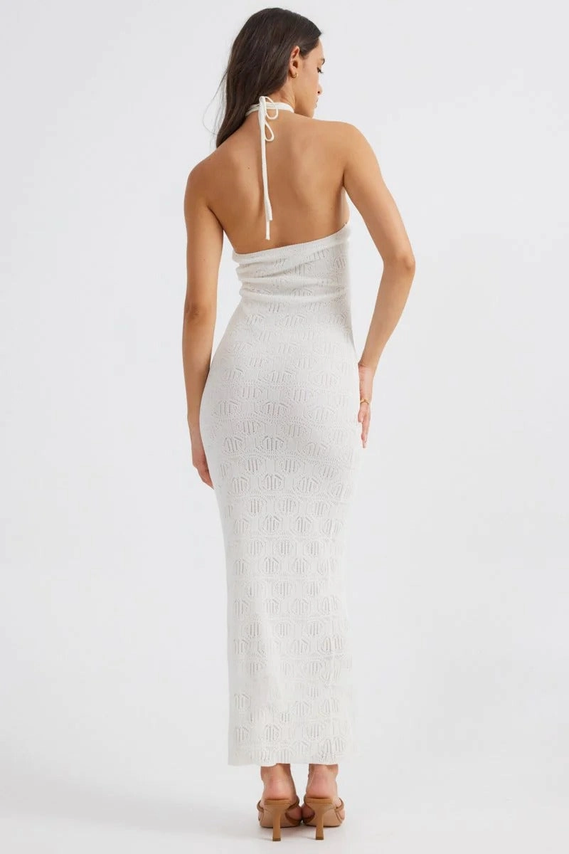 Aelia Halterneck Dress - White