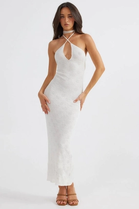 Aelia Halterneck Dress - White