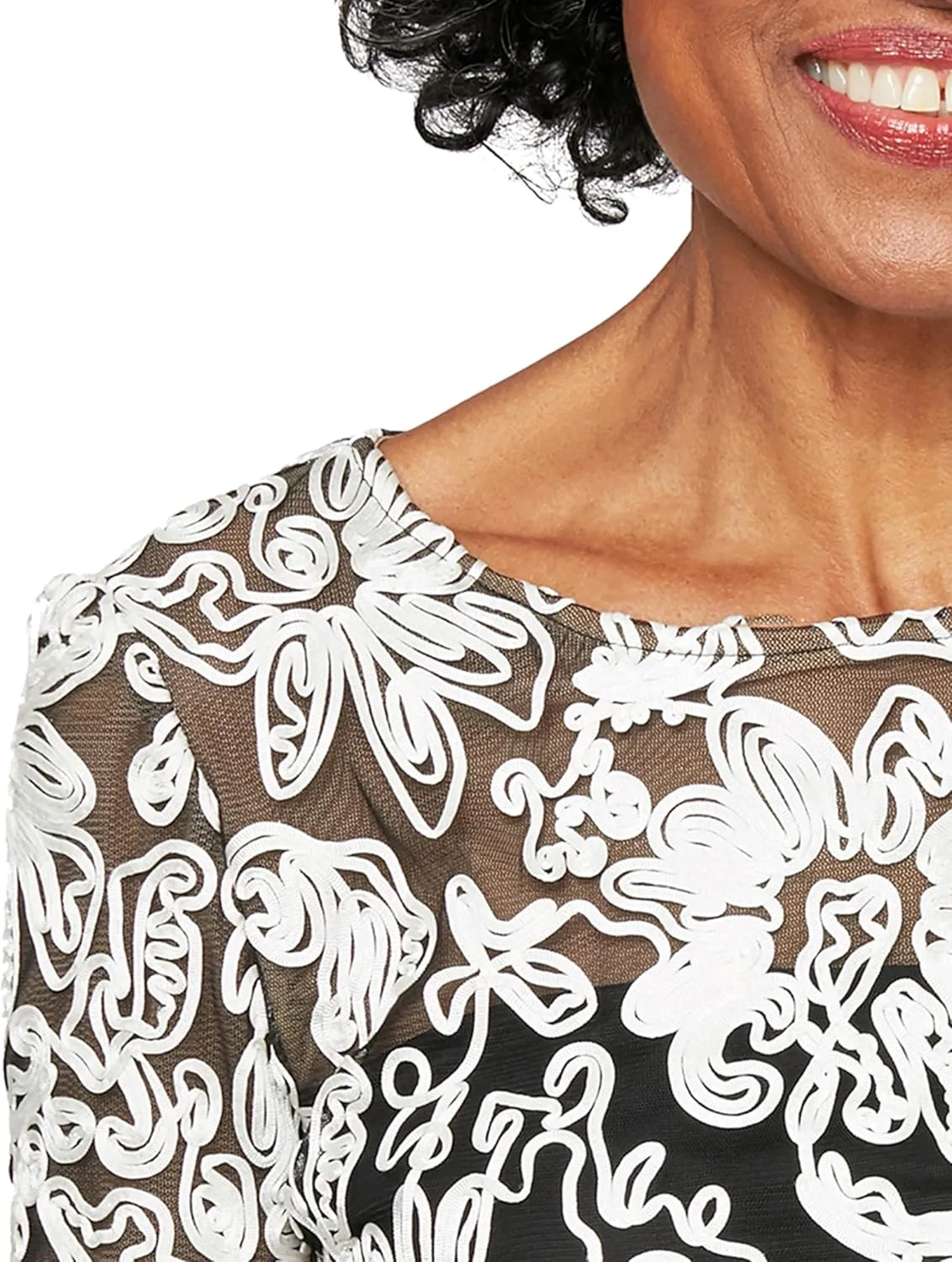Alex Evenings Women's Embroidered Blouse Shirt (Missy and Petite)