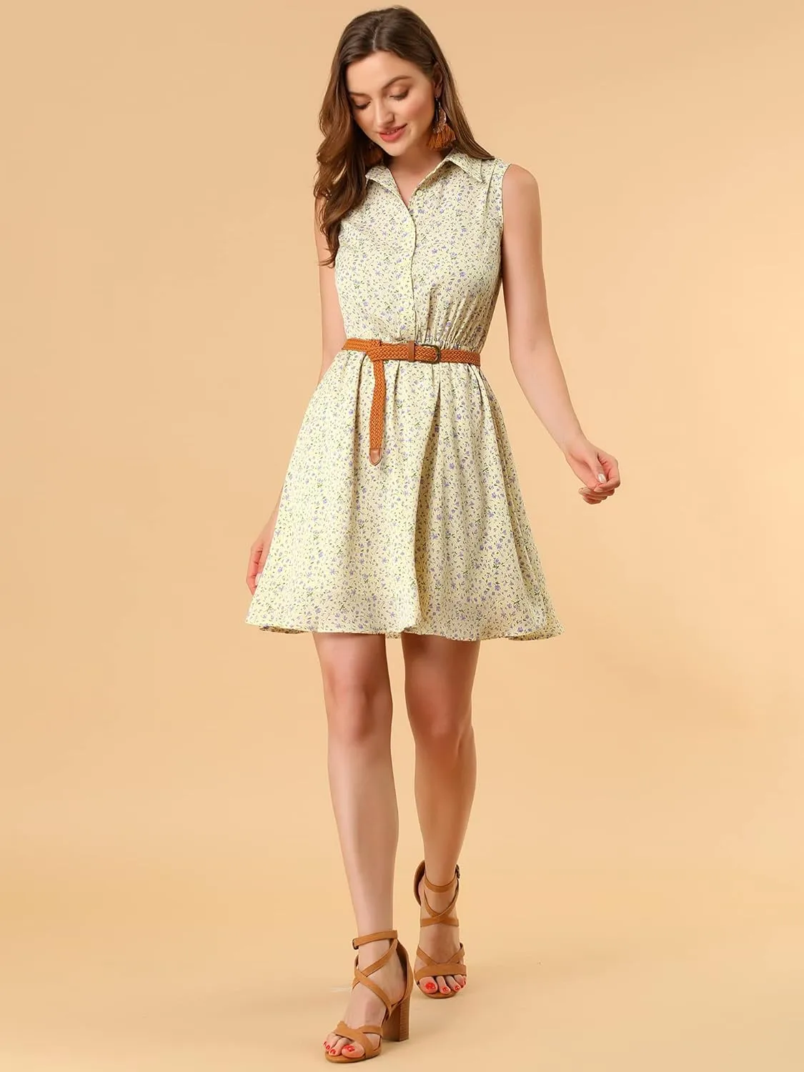 Allegra K womens Belt Dress