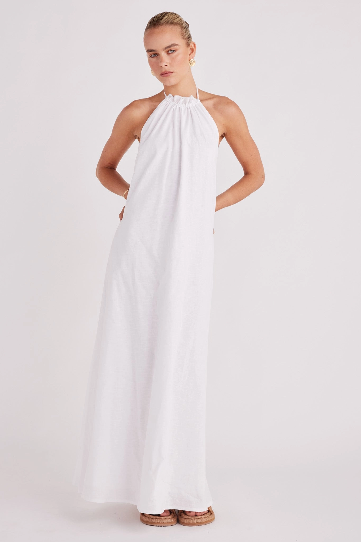 Alysse Halter Maxi Dress - White