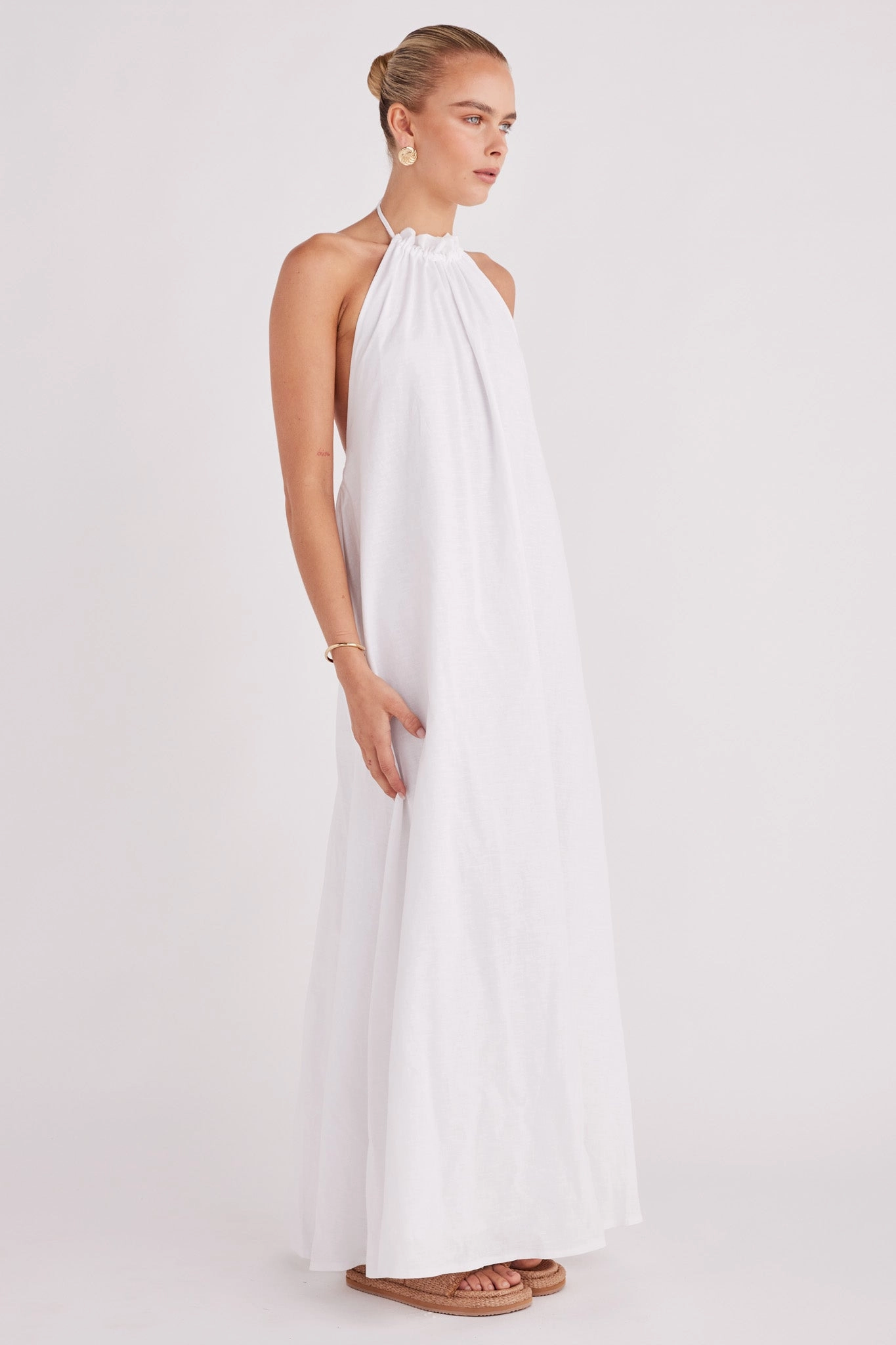 Alysse Halter Maxi Dress - White
