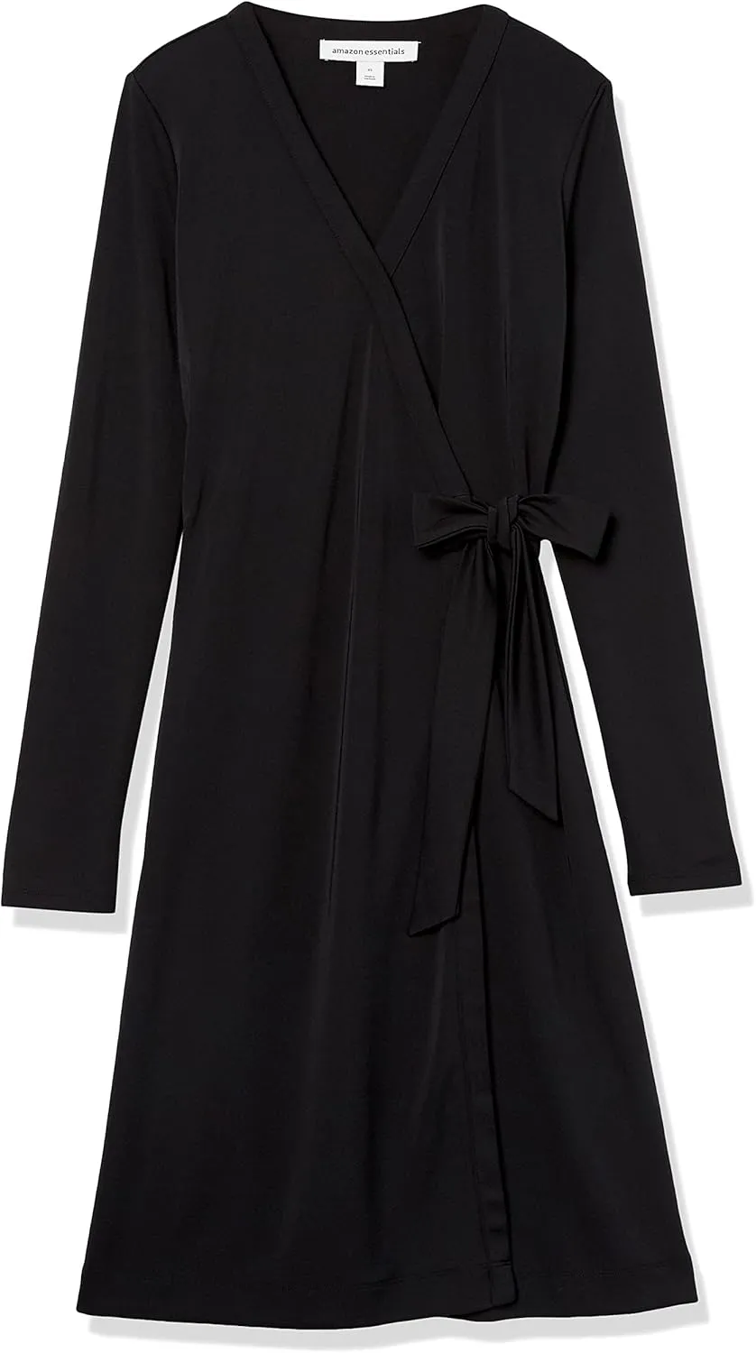 Amazon Essentials Women's Long Sleeve Signature Wrap Dress
