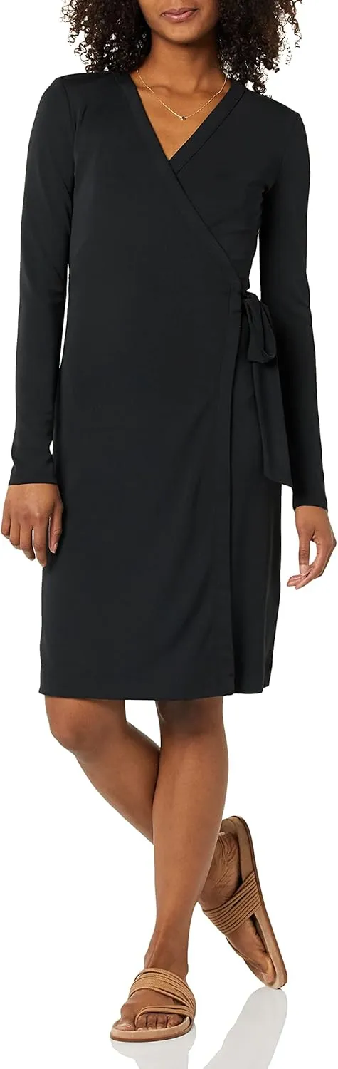 Amazon Essentials Women's Long Sleeve Signature Wrap Dress