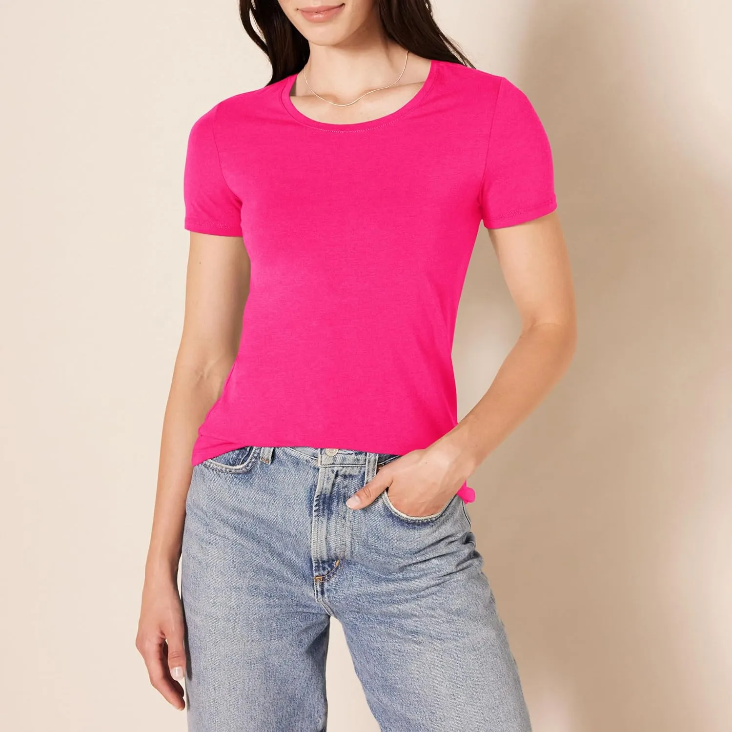 Amazon Essentials Women's Regular-Fit Short-Sleeve Crewneck T-Shirt, Multipacks