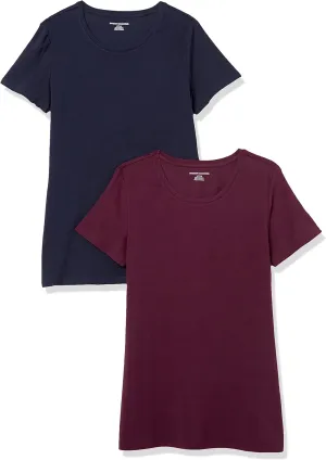 Amazon Essentials Women's Regular-Fit Short-Sleeve Crewneck T-Shirt, Multipacks