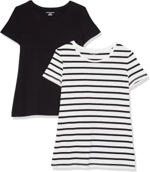 Amazon Essentials Women's Regular-Fit Short-Sleeve Crewneck T-Shirt, Multipacks