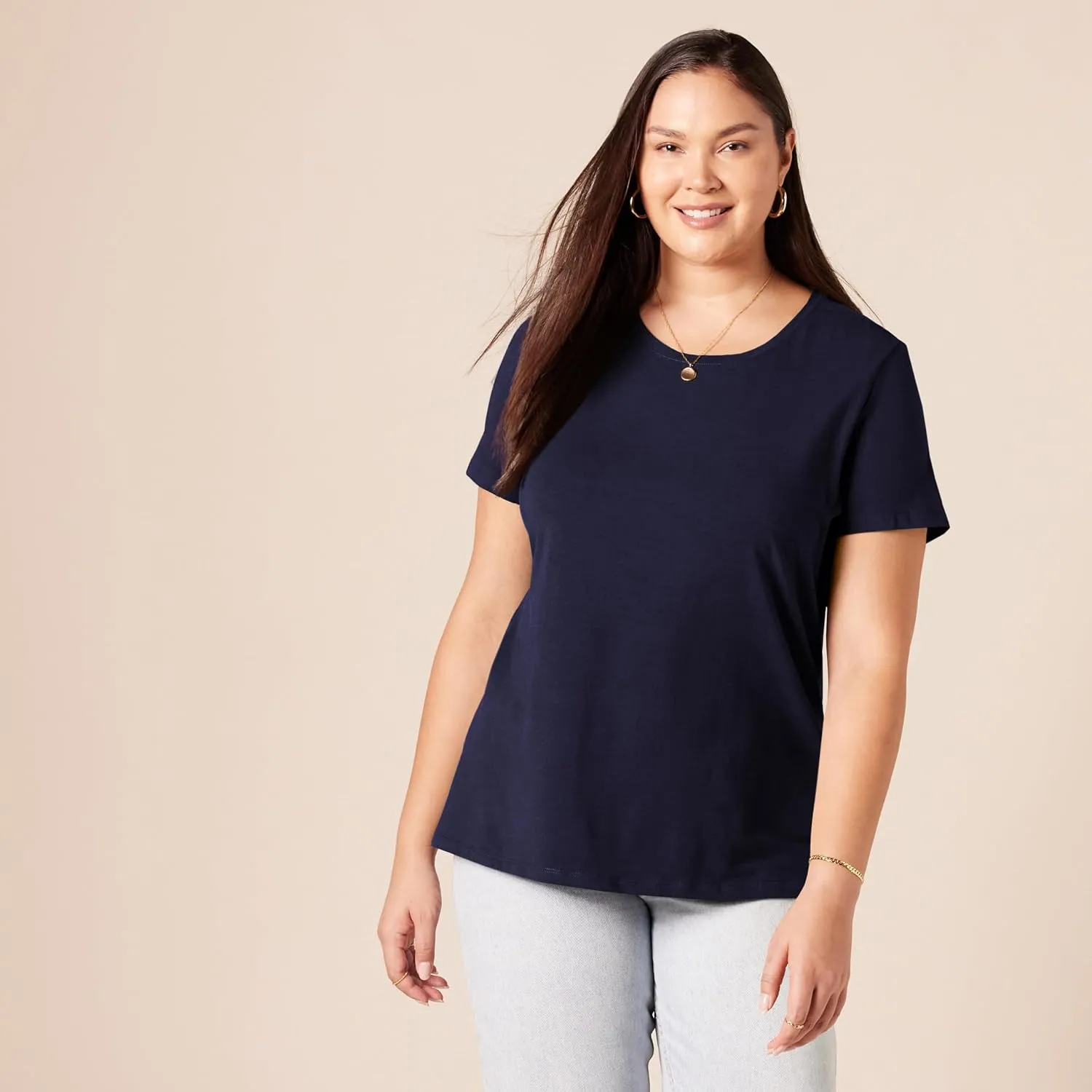 Amazon Essentials Women's Regular-Fit Short-Sleeve Crewneck T-Shirt, Multipacks