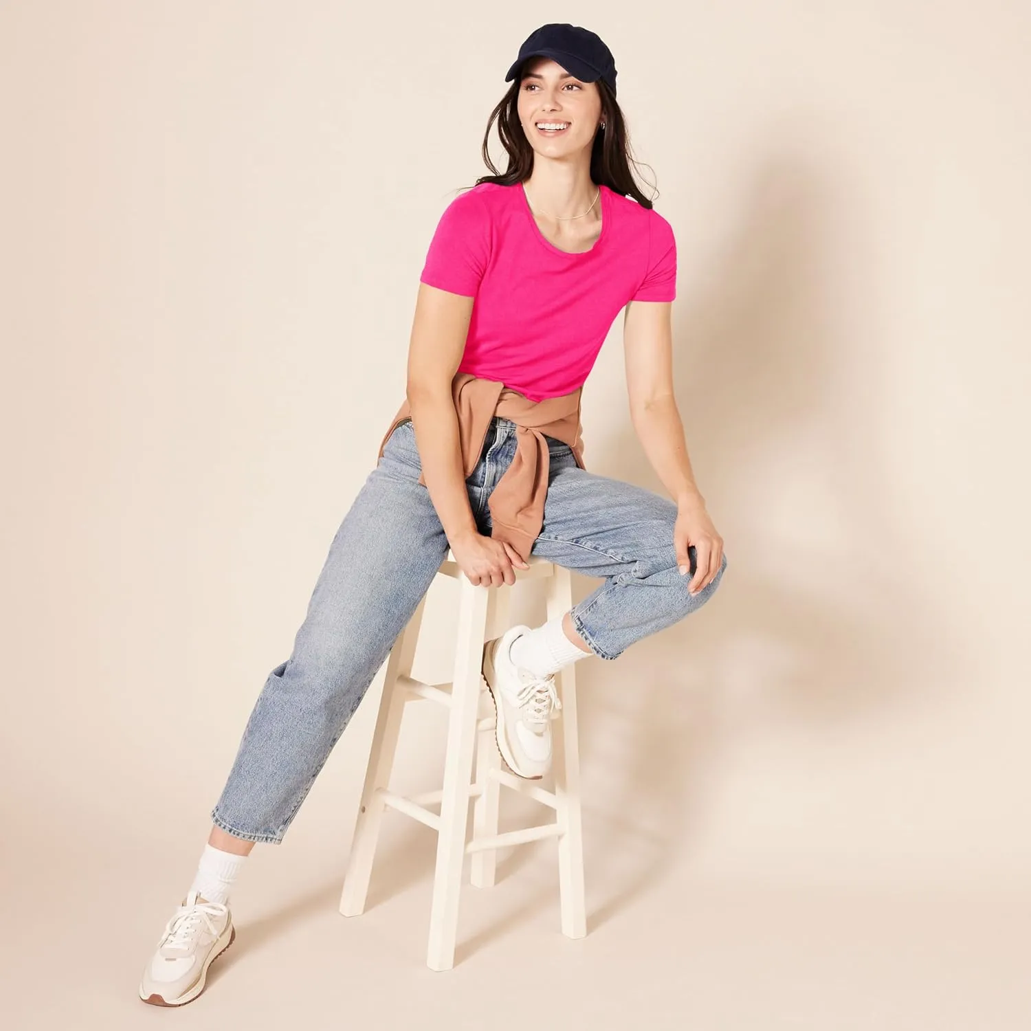 Amazon Essentials Women's Regular-Fit Short-Sleeve Crewneck T-Shirt, Multipacks
