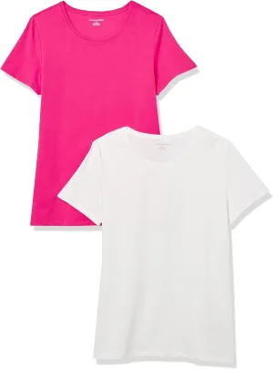 Amazon Essentials Women's Regular-Fit Short-Sleeve Crewneck T-Shirt, Multipacks