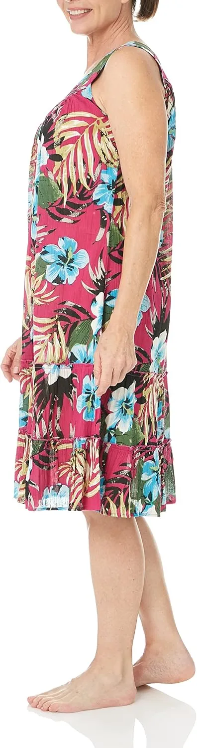 Anthony Richards Women's Crinkle Gauze Sun Dress 100% Cotton Sleeveless Dress