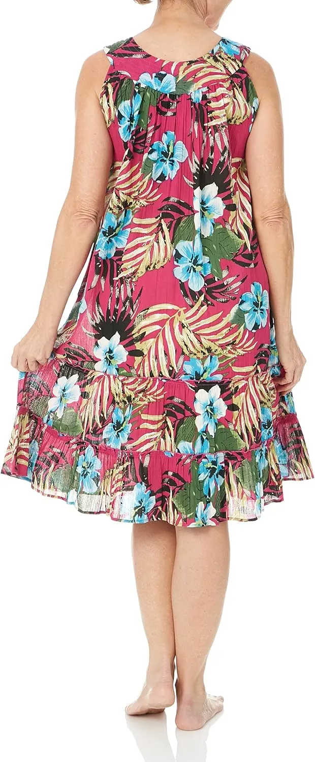 Anthony Richards Women's Crinkle Gauze Sun Dress 100% Cotton Sleeveless Dress