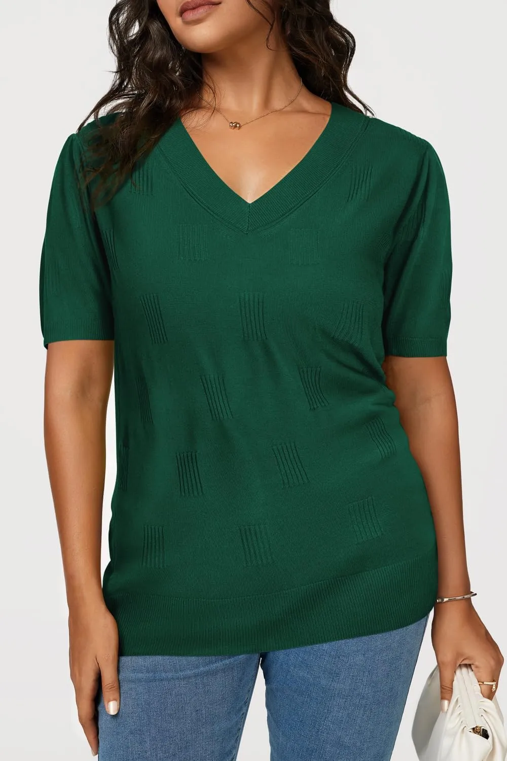 Arach&Cloz Women's Lightweight Summer Tops Casual Short Sleeve Blouses Shirts