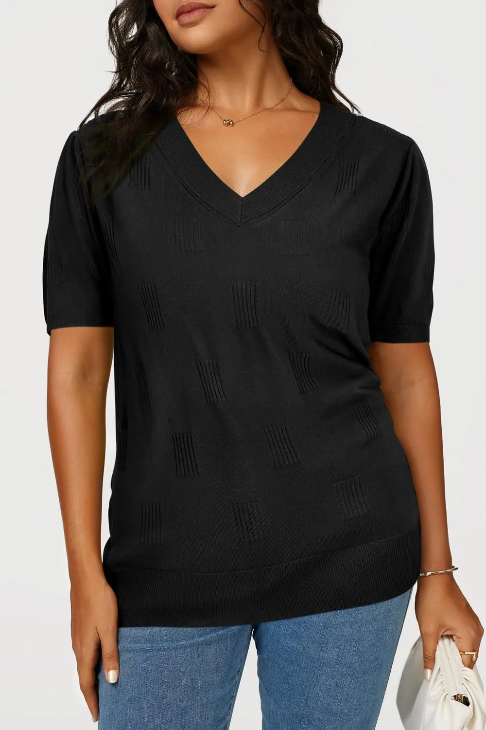 Arach&Cloz Women's Lightweight Summer Tops Casual Short Sleeve Blouses Shirts