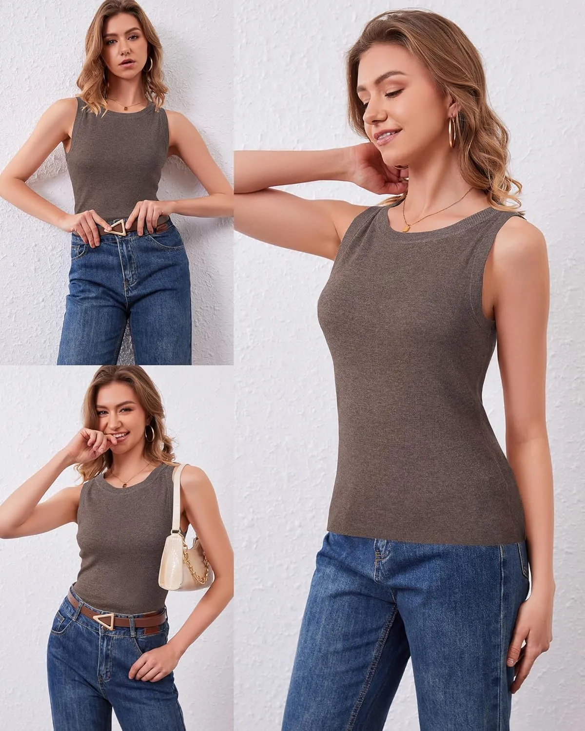 Arach&Cloz Women's Non See Through Summer Business Casual Tanks 2025