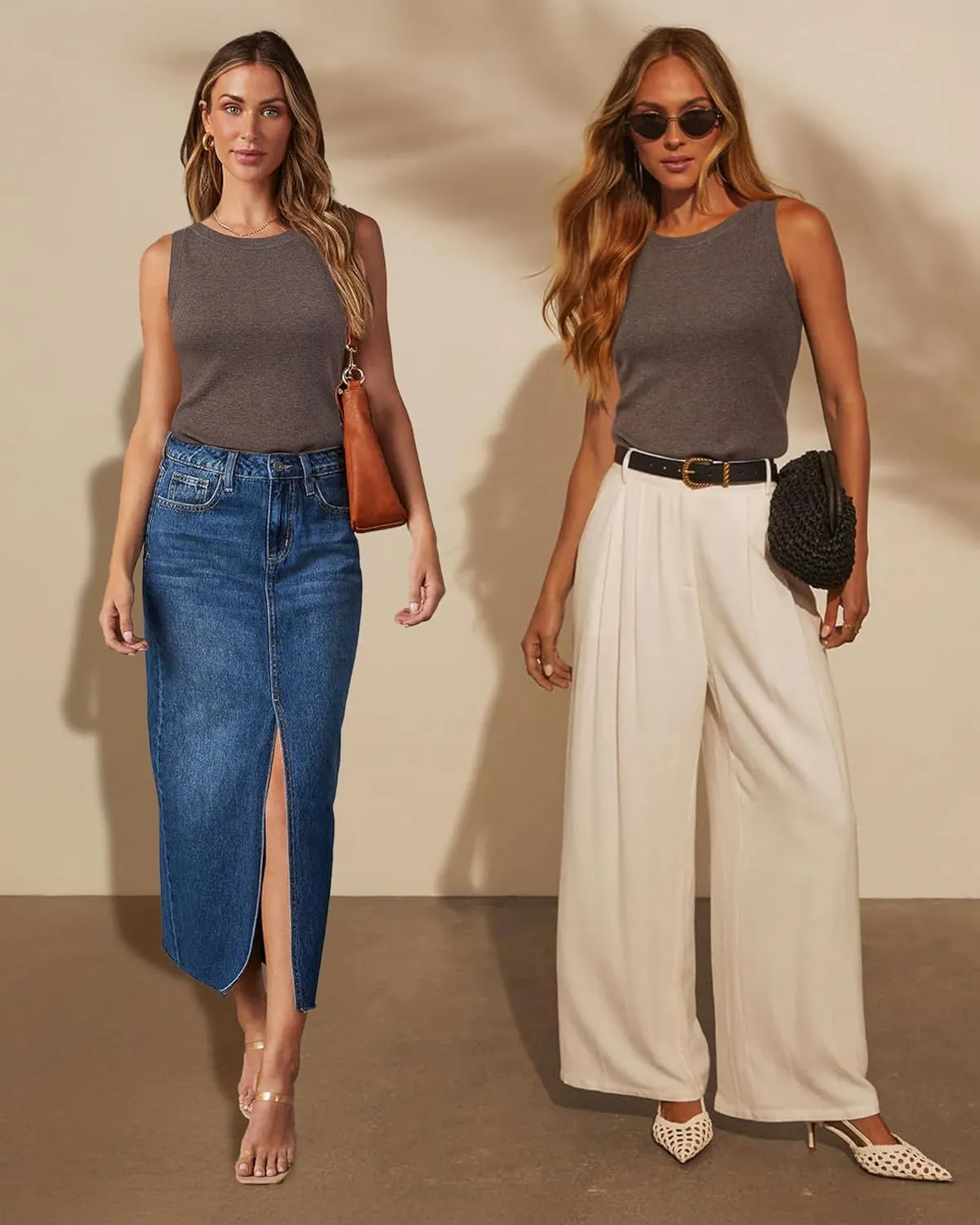 Arach&Cloz Women's Non See Through Summer Business Casual Tanks 2025