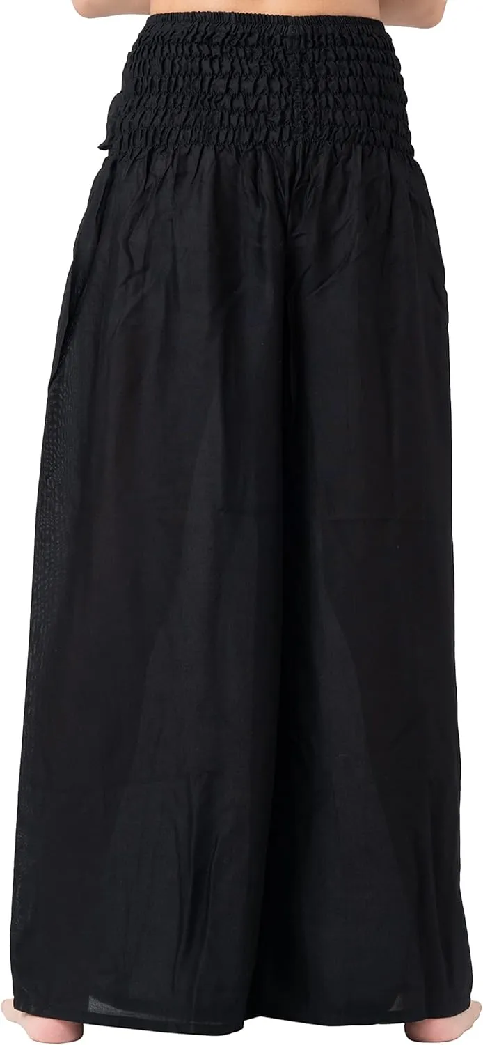 B BANGKOK PANTS Women's Boho Palazzo Pants Yoga Wide Leg Pants