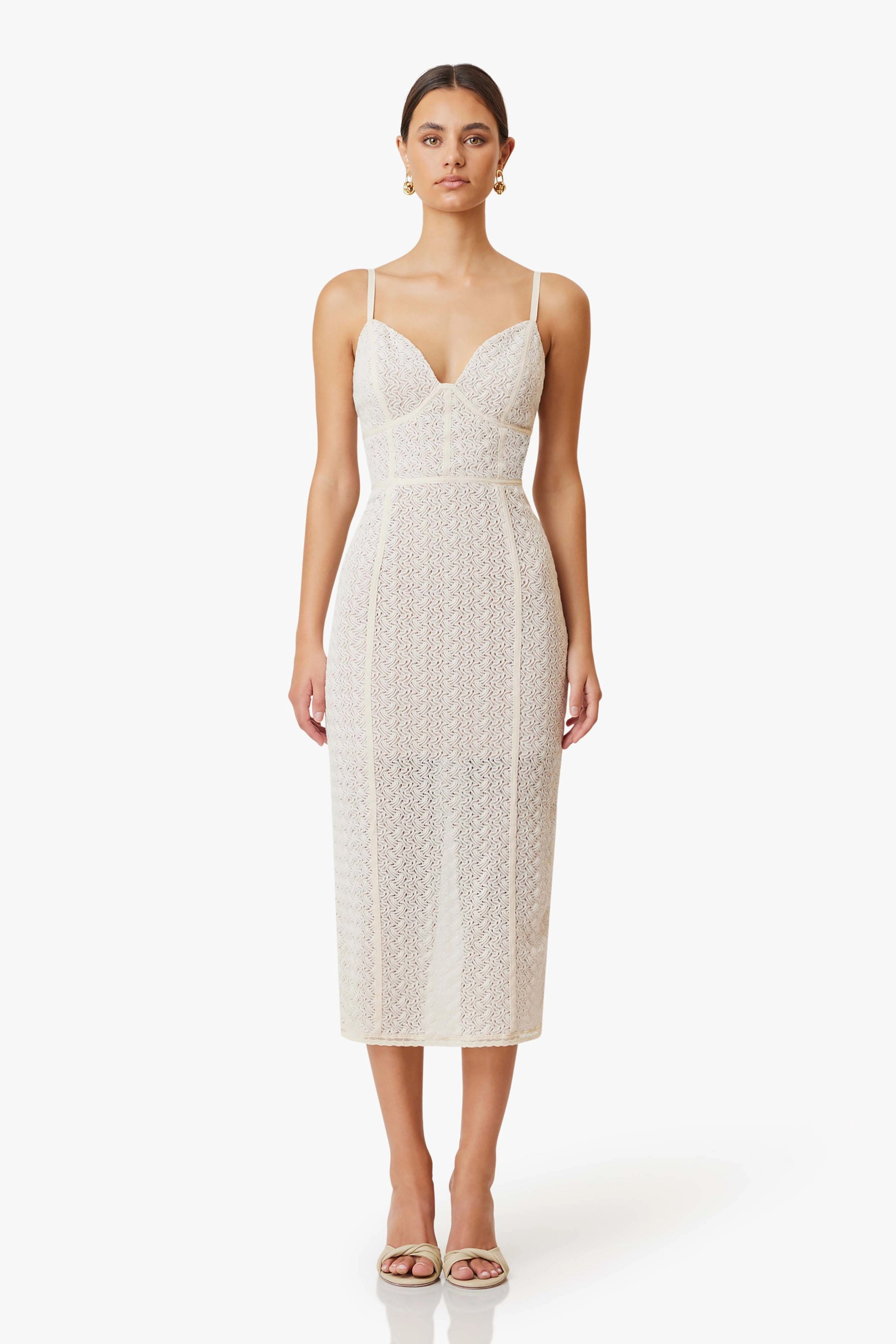 Bella Cocktail Midi Dress - Ivory