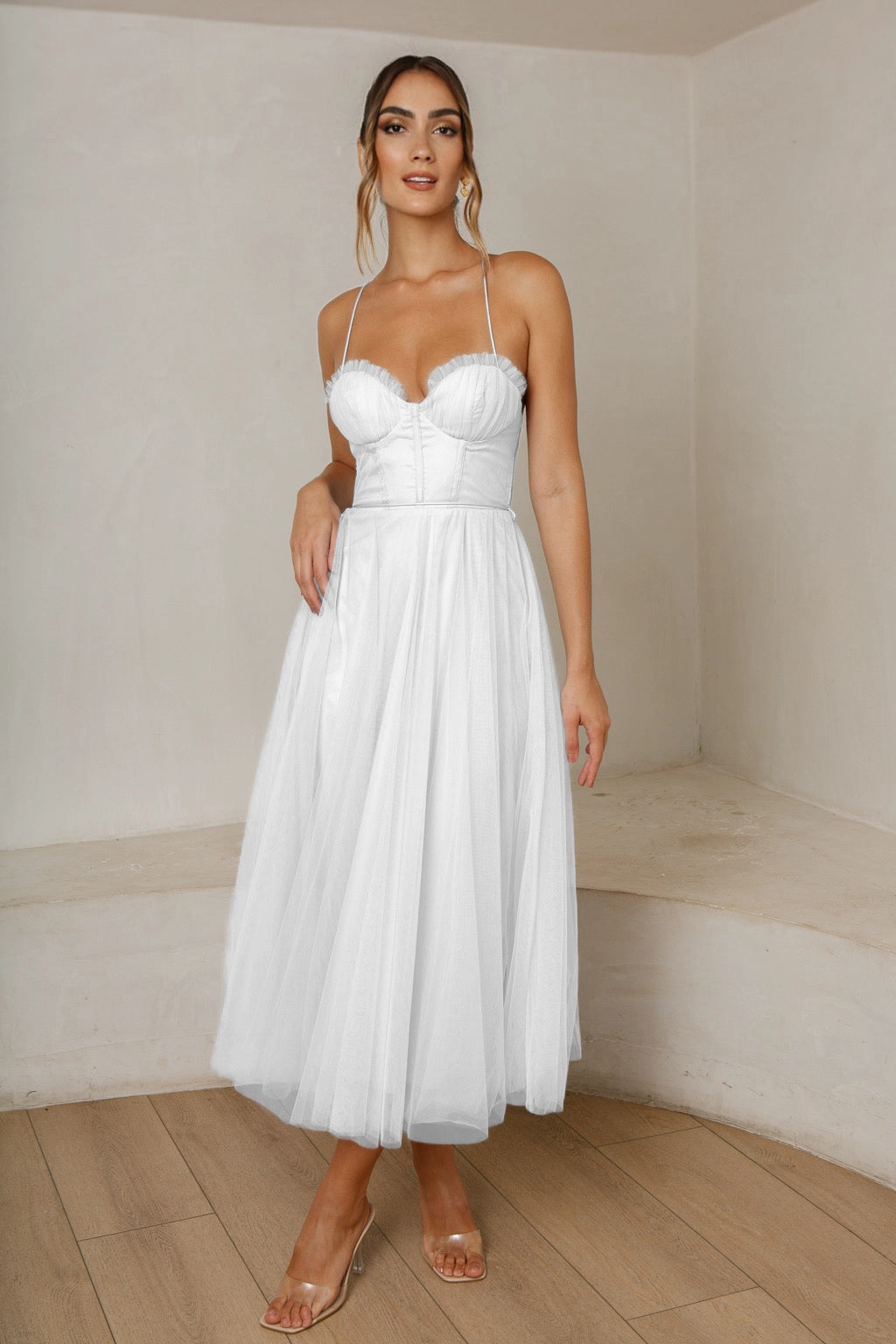 Belle Midi Dress - White