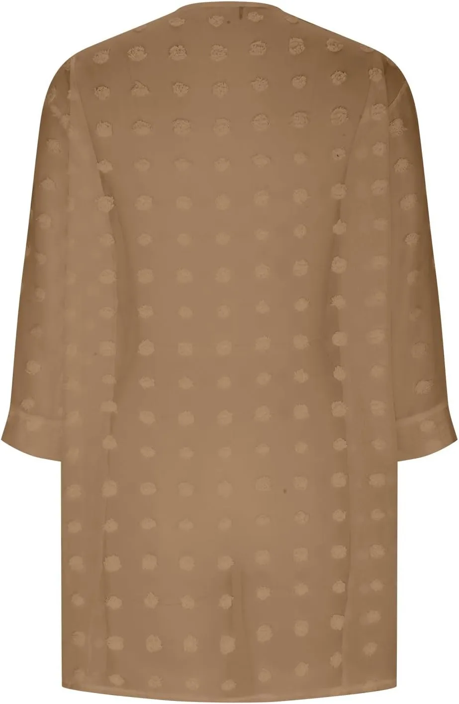 Binmer Swiss Dots Kimono Cardigan for Womens 3/4 Sleeve Lightweight Summer Chiffon Open Front Dusters Loose Beach Cover Up