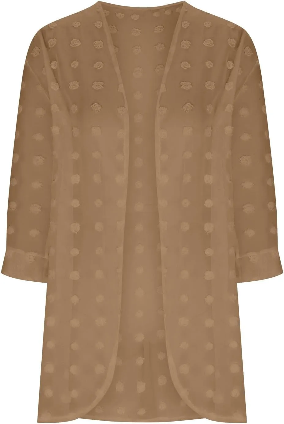 Binmer Swiss Dots Kimono Cardigan for Womens 3/4 Sleeve Lightweight Summer Chiffon Open Front Dusters Loose Beach Cover Up