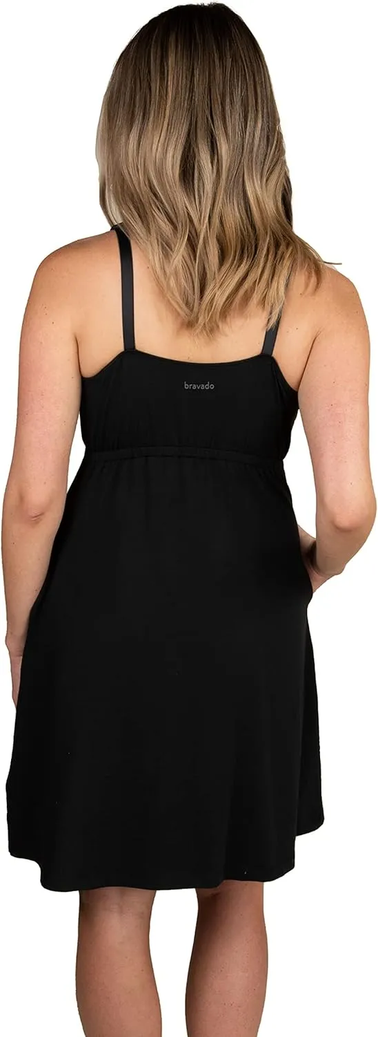 Bravado Designs Women's Maternity and Nursing Dress Empire Waist Sleeveless Clipdown for Breastfeeding