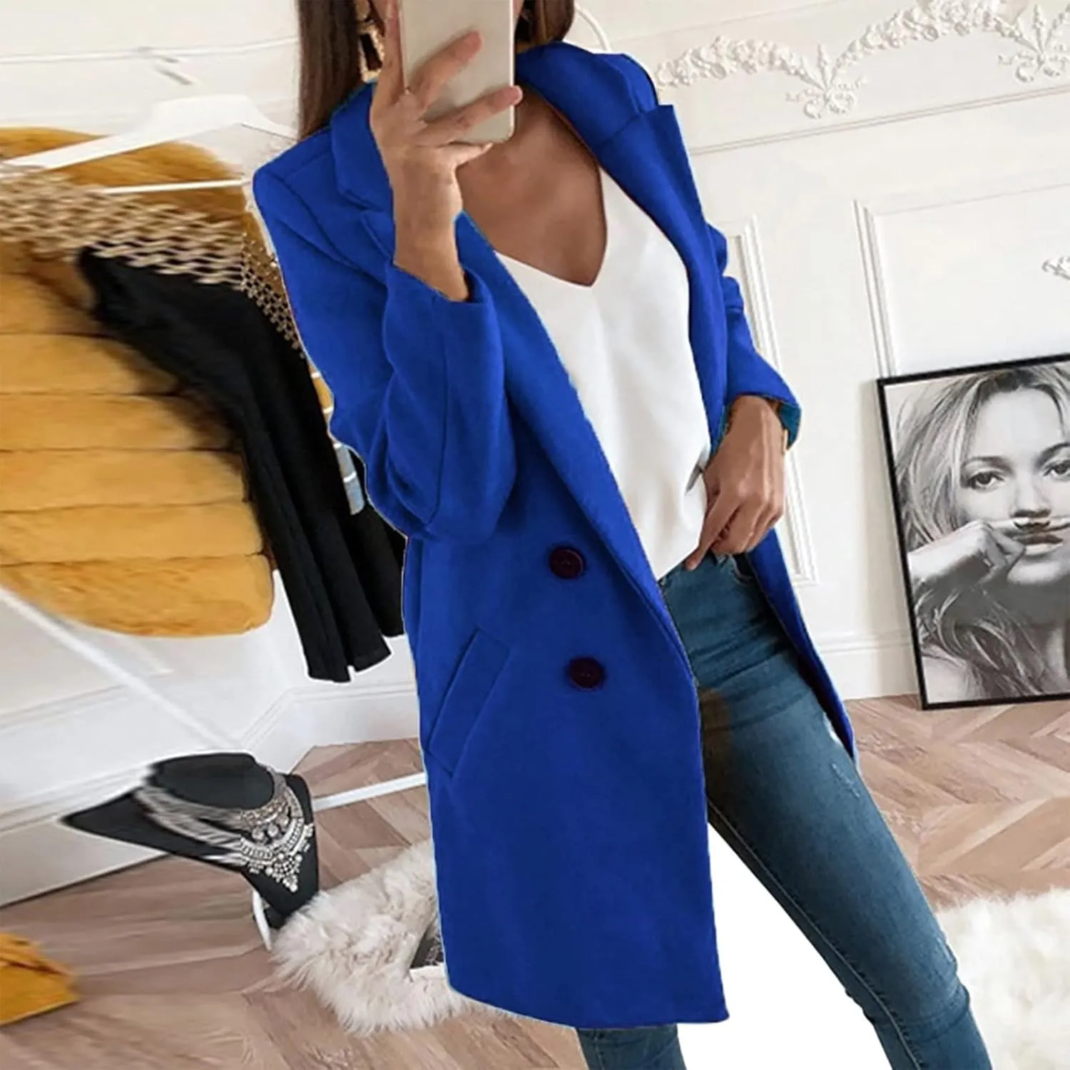 Business Casual Blazers & Tops - Women's Trench Coat Jackets