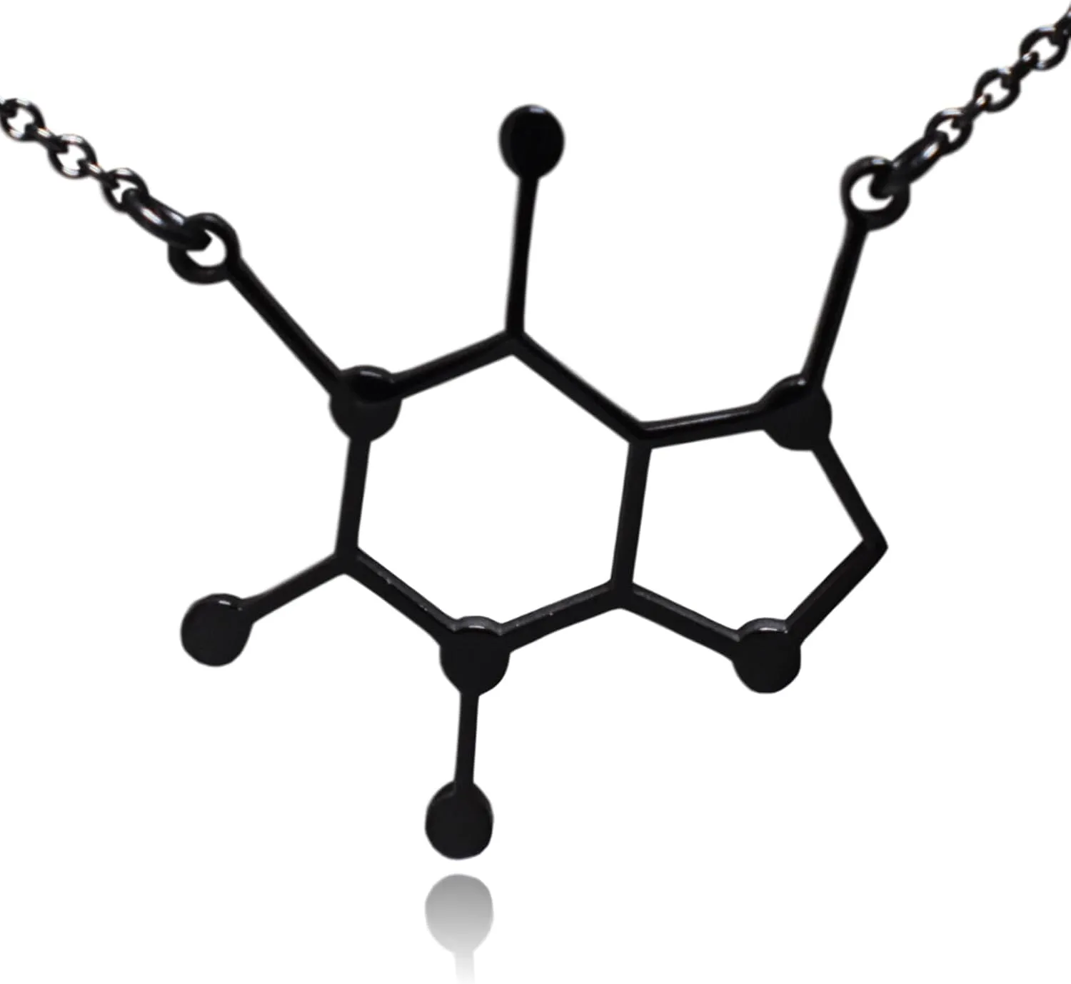 Caffeine Molecule Stainless Steel Necklace
