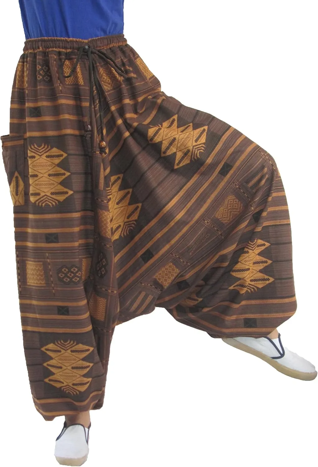 ChiangmaiThaiShop 100% Cotton Baggy Boho Aladin Yoga Harem Pants