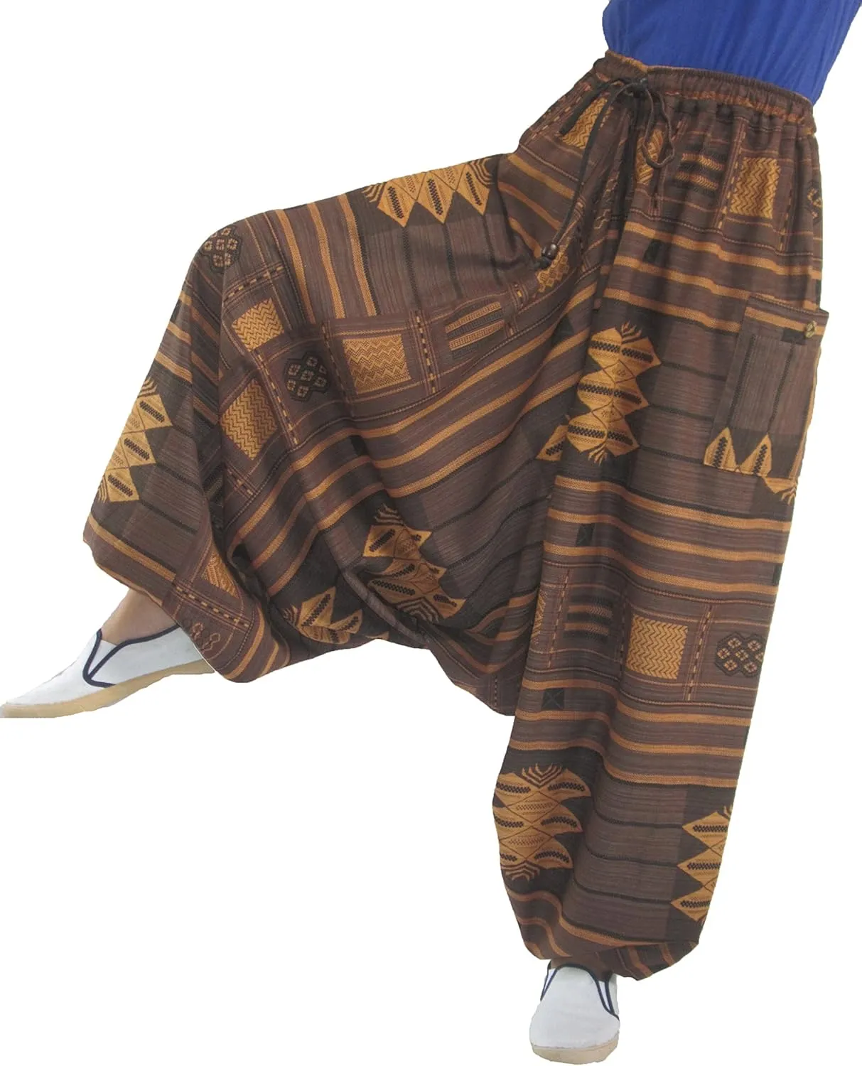 ChiangmaiThaiShop 100% Cotton Baggy Boho Aladin Yoga Harem Pants