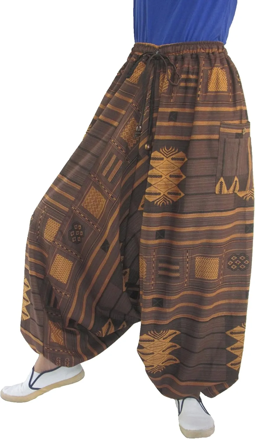 ChiangmaiThaiShop 100% Cotton Baggy Boho Aladin Yoga Harem Pants