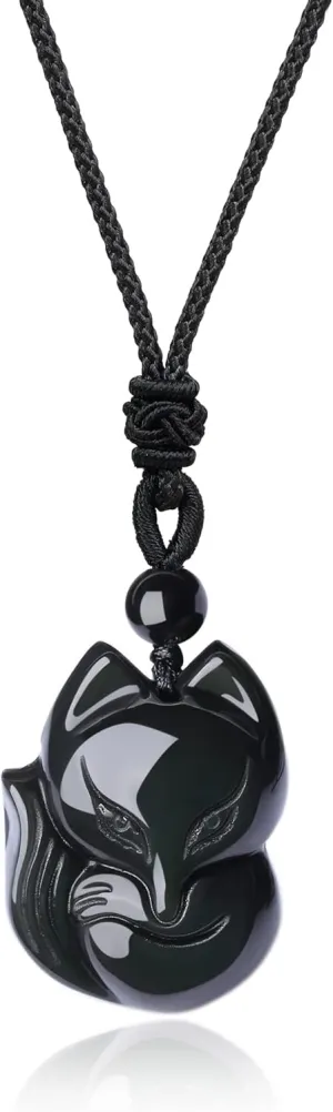 COAI Mens Womens Stone Fox Pendant Necklace