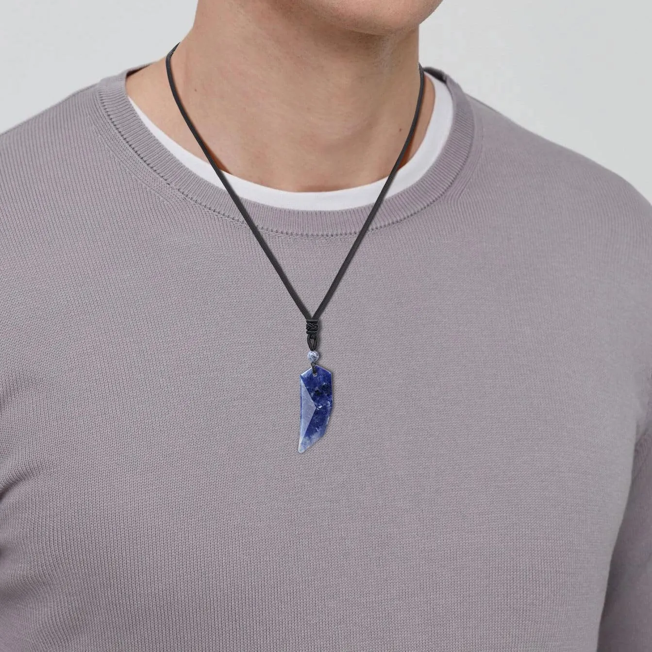 COAI Wolf Tooth Men's Healing Crystal Necklace