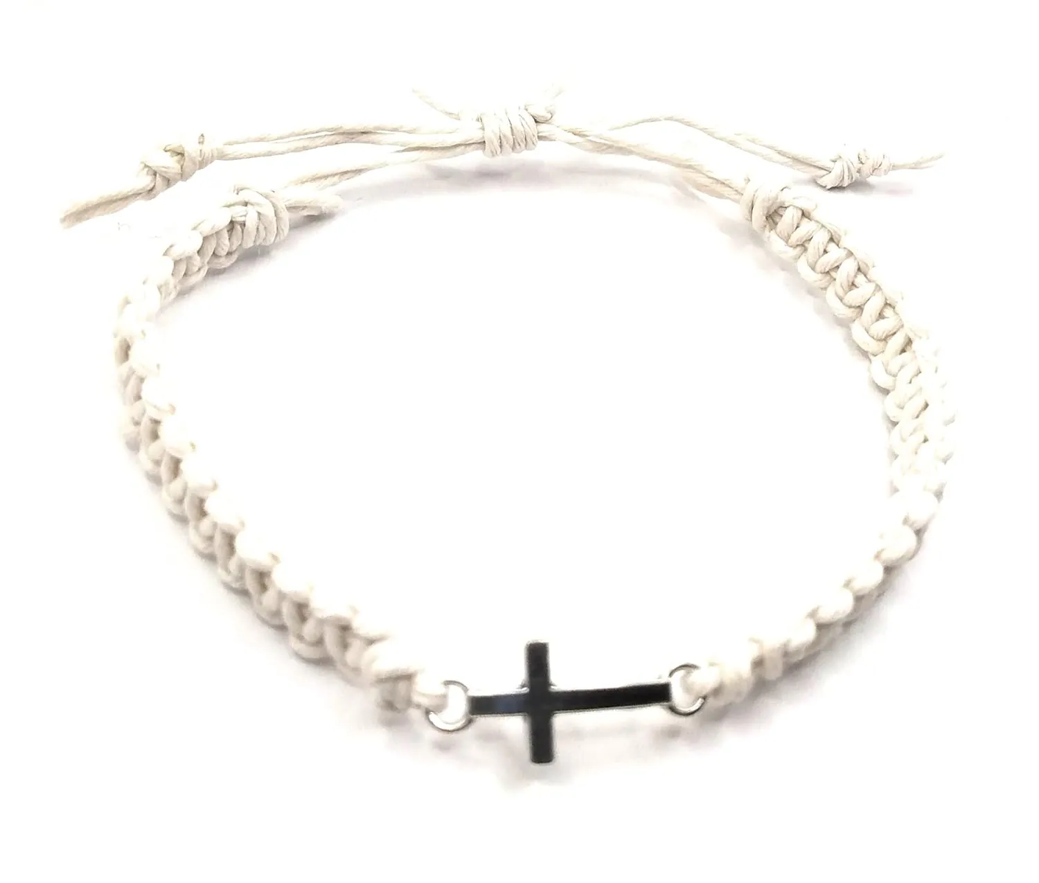 Cross Hemp Bracelet (White)