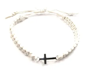 Cross Hemp Bracelet (White)