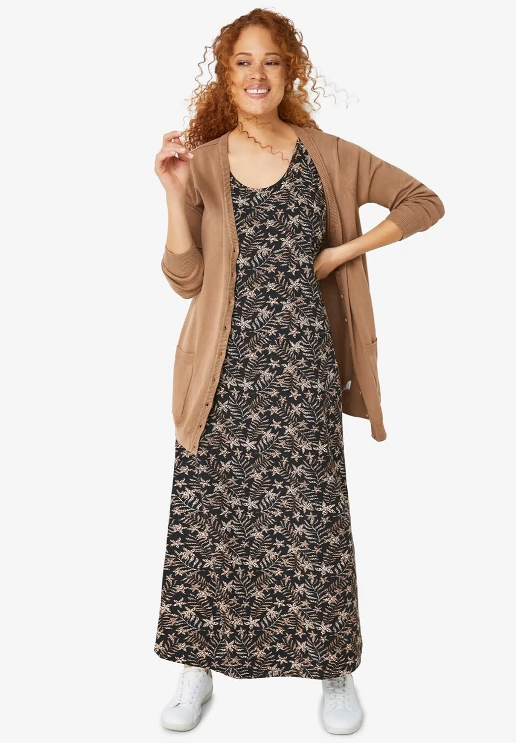 ellos Plus Size Sleeveless Knit Maxi Dress