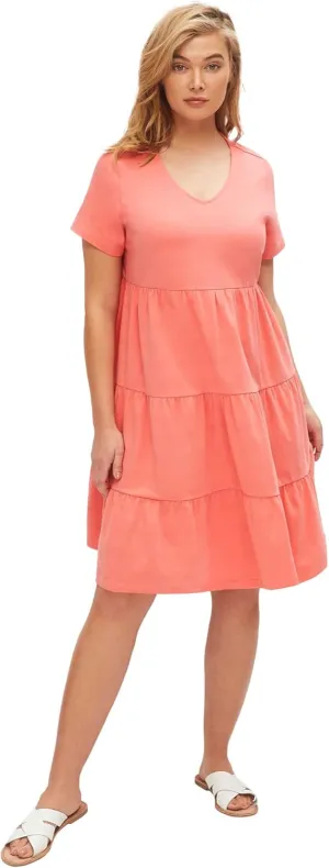 ellos Plus Size Tiered Knit Tee Dress
