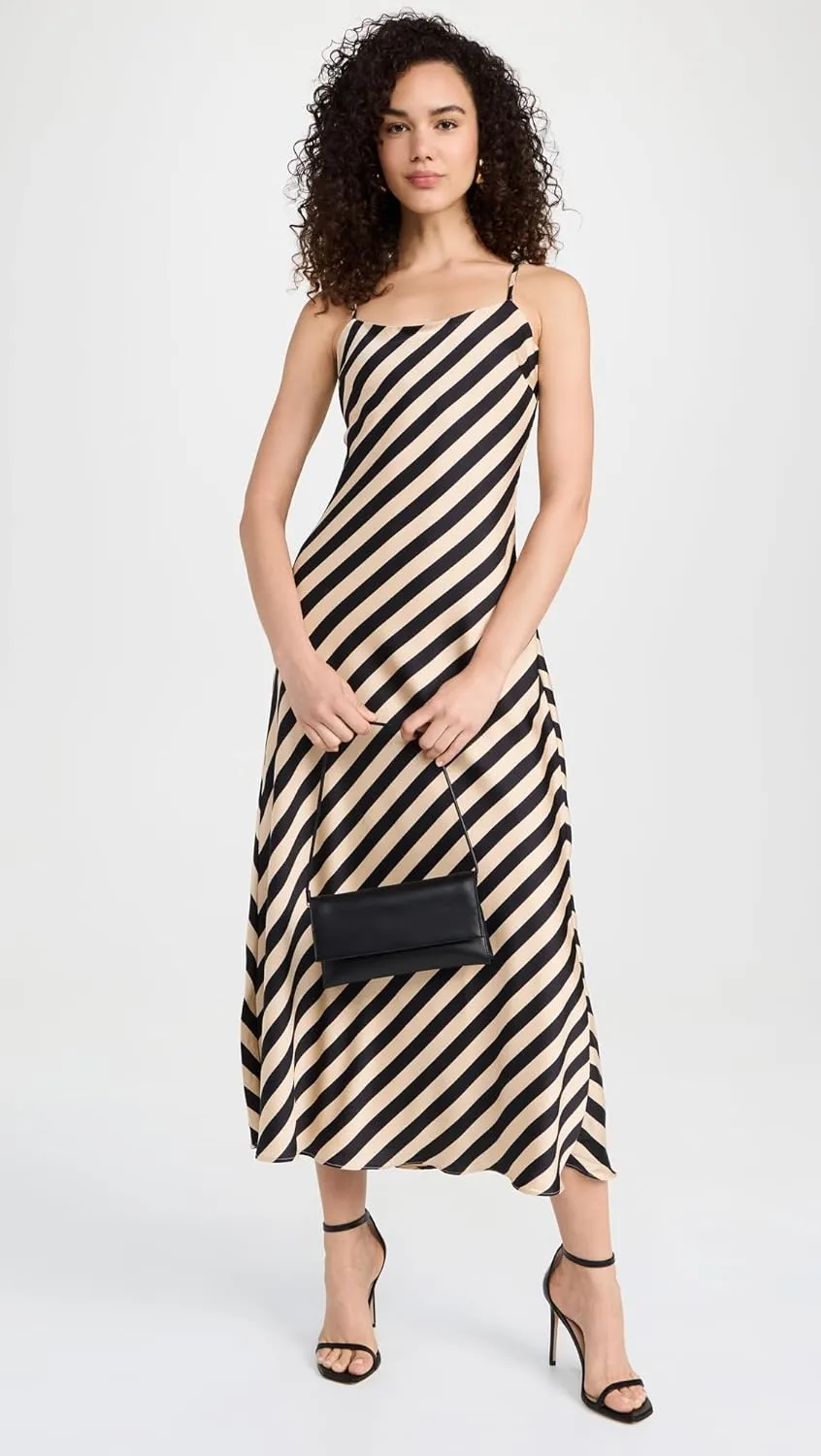 endless rose Striped Maxi Slip Dress