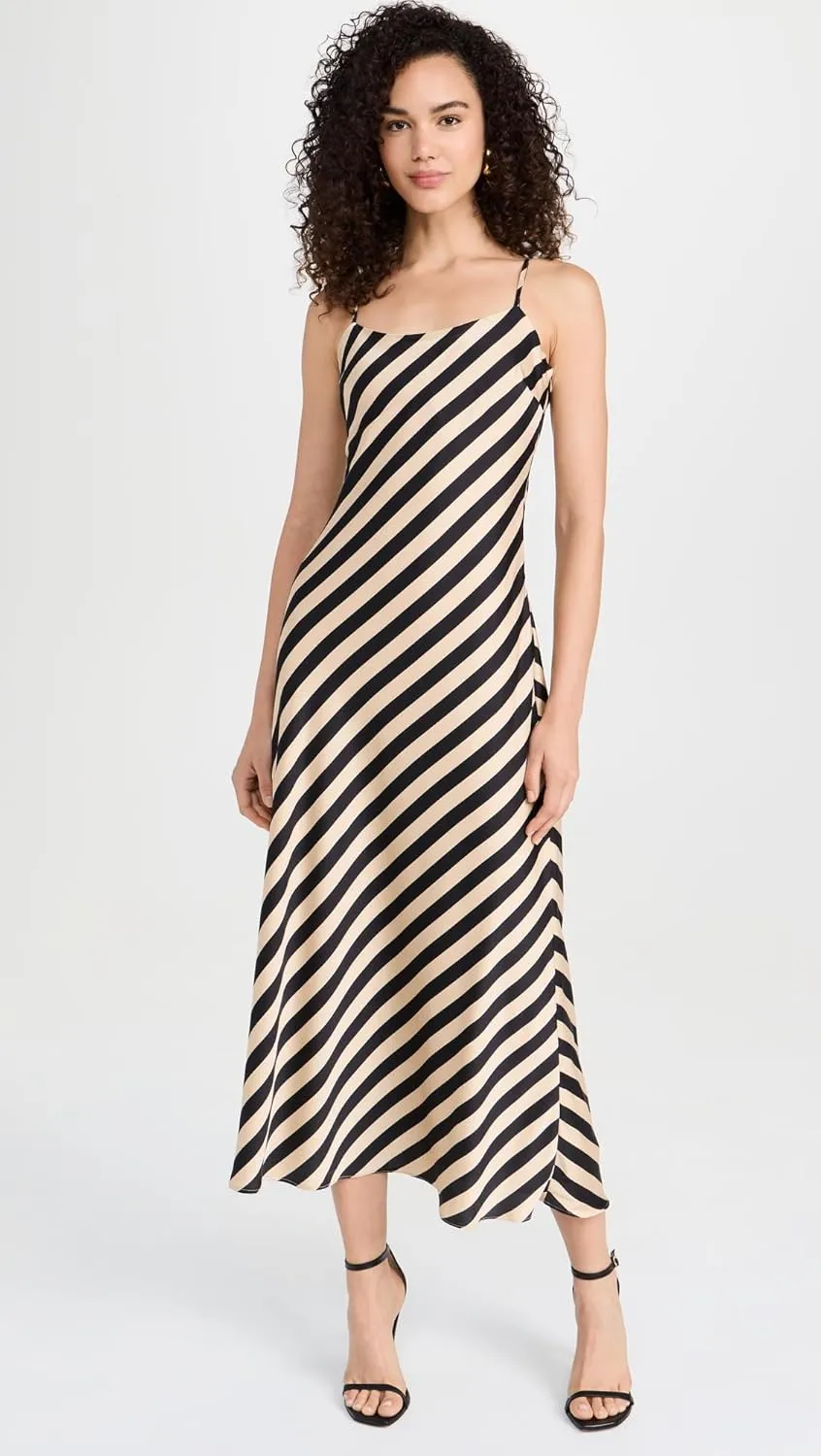 endless rose Striped Maxi Slip Dress