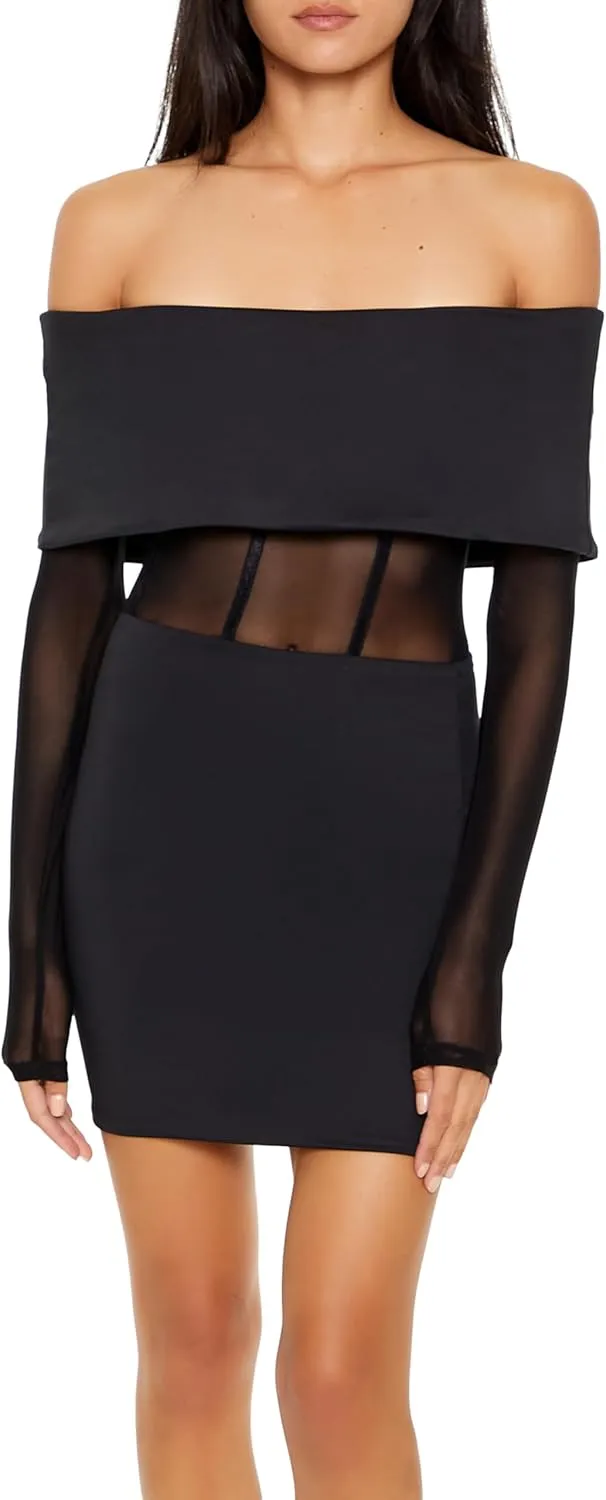 Forever 21 Women's Off-The-Shoulder Corset Mini Dress