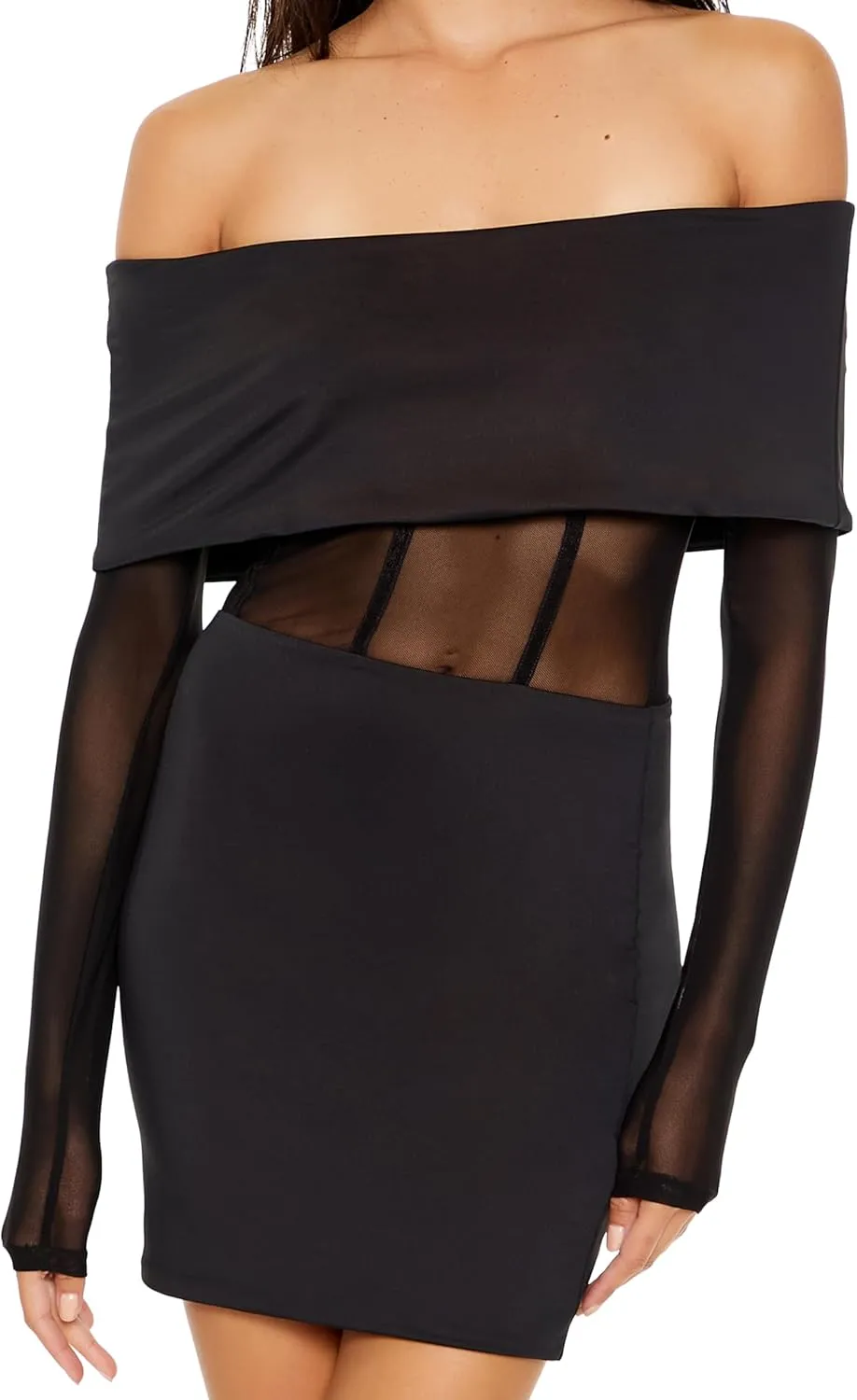 Forever 21 Women's Off-The-Shoulder Corset Mini Dress
