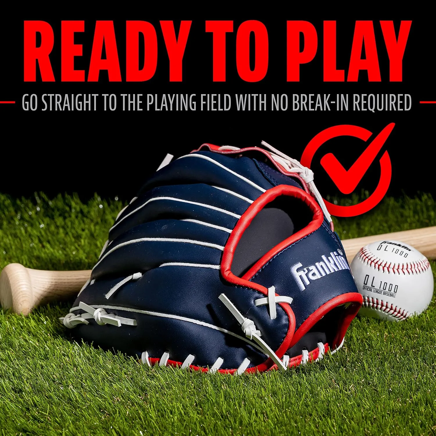 Franklin Sports Baseball   Softball Gloves - Field Master Adult   Youth Baseball   Softball Gloves - Right Hand   Left Hand Gloves - Infield   Outfield Mitts - Multiple Sizes   Colors