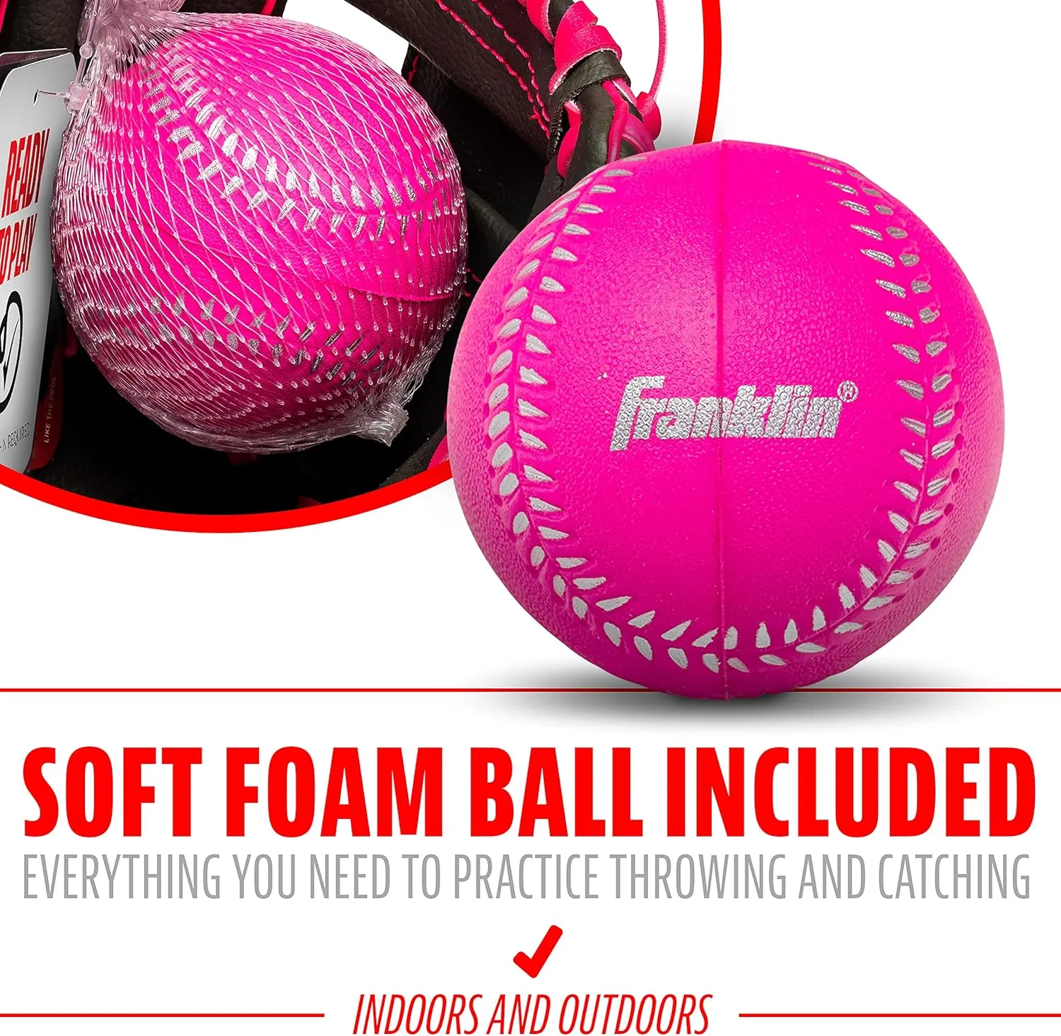 Franklin Sports Kids Baseball Gloves - RTP Youth Teeball Glove   Ball Set - Boys   Girls Teeball Mitt Set - Kids   Toddlers - 9.5"