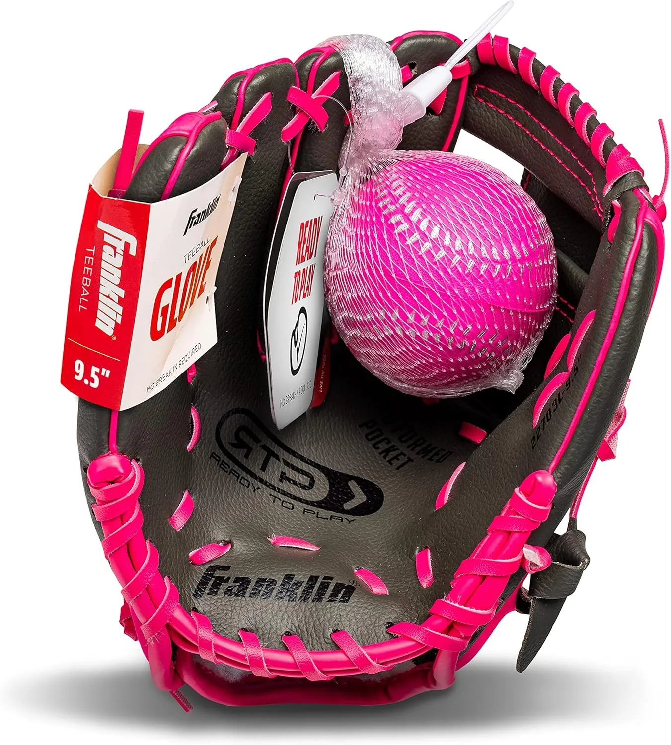 Franklin Sports Kids Baseball Gloves - RTP Youth Teeball Glove   Ball Set - Boys   Girls Teeball Mitt Set - Kids   Toddlers - 9.5"