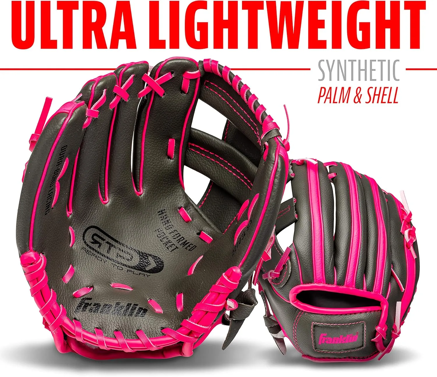Franklin Sports Kids Baseball Gloves - RTP Youth Teeball Glove   Ball Set - Boys   Girls Teeball Mitt Set - Kids   Toddlers - 9.5"