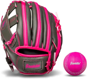 Franklin Sports Kids Baseball Gloves - RTP Youth Teeball Glove   Ball Set - Boys   Girls Teeball Mitt Set - Kids   Toddlers - 9.5"