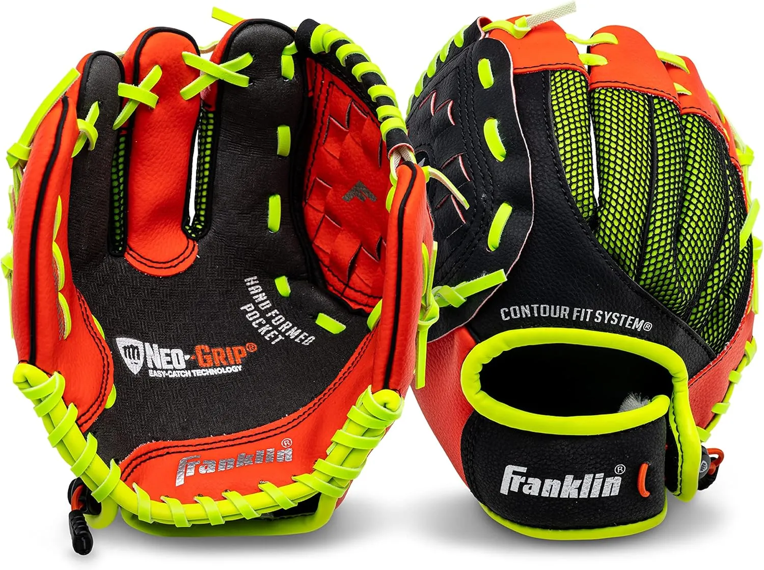 Franklin Sports Youth Teeball Glove - 9.0 Inch Neo-Grip Synthetic Leather Fielding Glove - Left & Right Handed Ready To Play with Ball